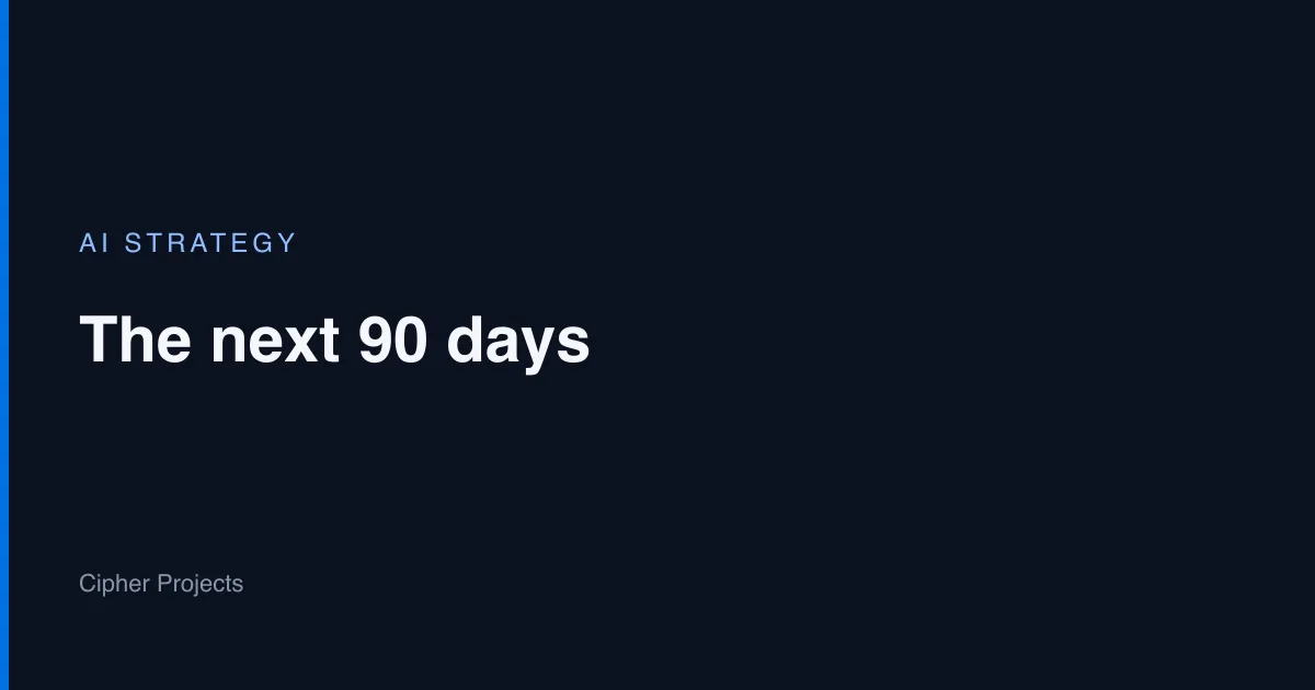 AI Strategy for an Australian SME: The Next 90 Days