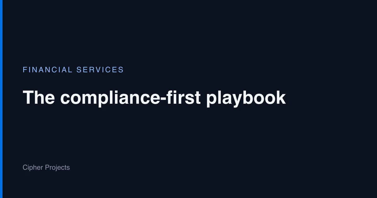AI Transformation in Financial Services (2026): The Compliance-First Playbook